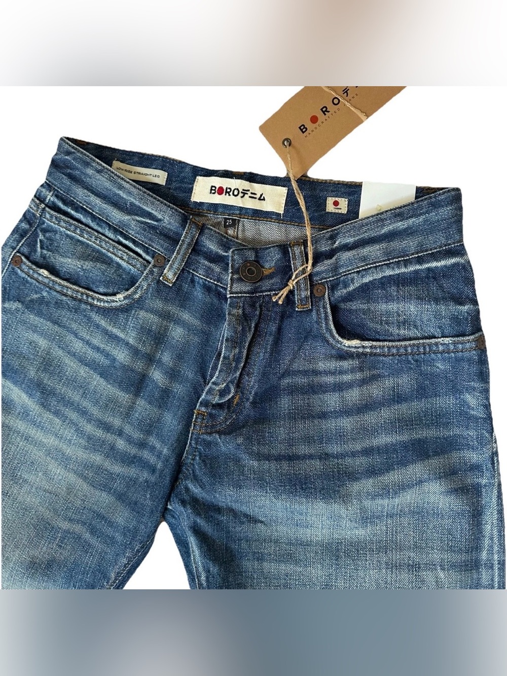 BORO Japanese Selvedge Jeans-Kawasaki-W 25-Low Rise Straight Leg Crop-Sashiko